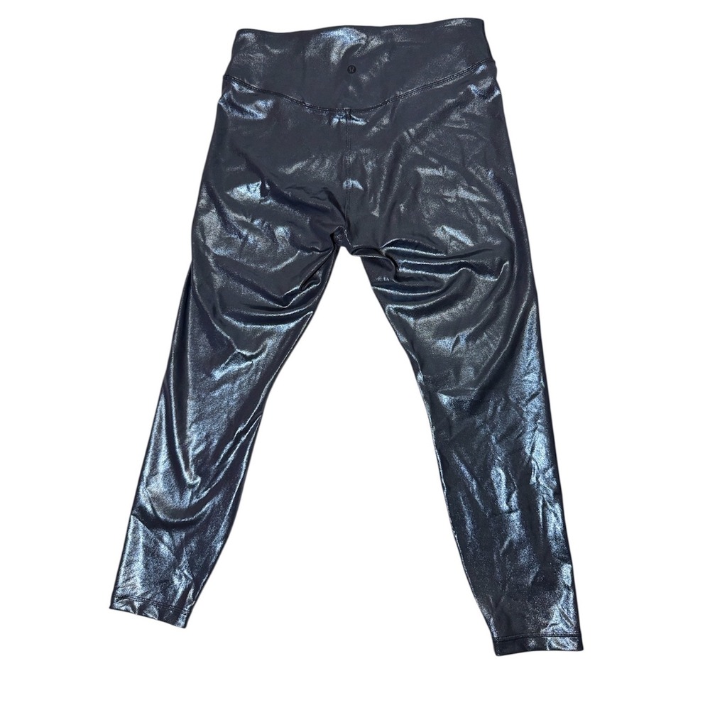 Lululemon Align High-Rise 25' Foil Shine Black Leggings Sz 12 Yoga Cybercore - Picture 10 of 12